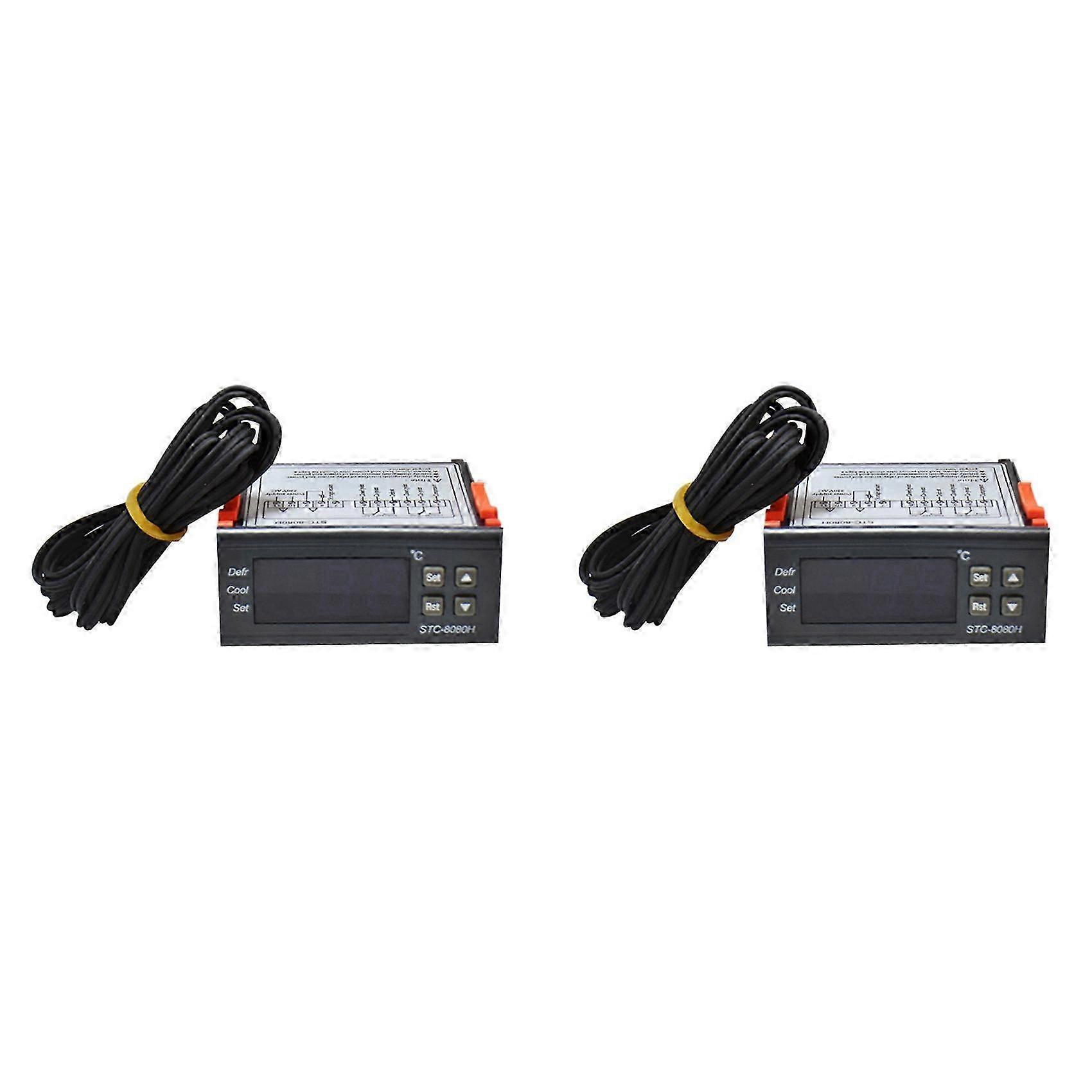 2X STC-8080H Temperature Controller Refrigerator Thermostat Digital Display Microcomputer Temperature Controller 220V