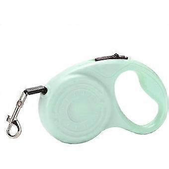 Retractable Dog Leash 5M with Locking Brake, Light Bean Green Nylon Lead for Medium Dogs