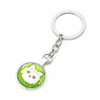 Pet Necklace Key Chain for Dogs with Polished Metal Plating and Decorative Pendant