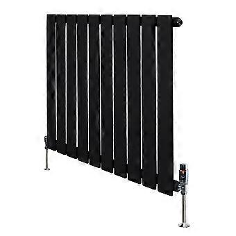 Flat Single Column Radiator 600mm x 700mm & TRV Chrome Valves Modern Designer Single Panel Central