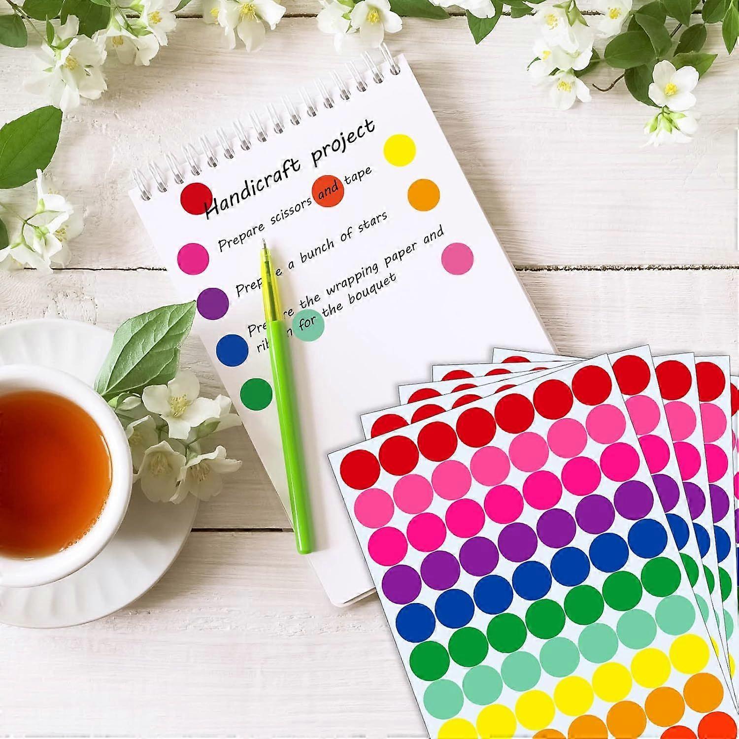 Colored Dot Stickers 1400 PCS - Color Coding Labels Round Circle Stickers