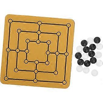 Jogo de Xadrez Portátil Nine Men's Morris Game, 1 Conjunto, Jogo de Estratégia com Peças para Jogar, Ideal para Viagens e Férias
