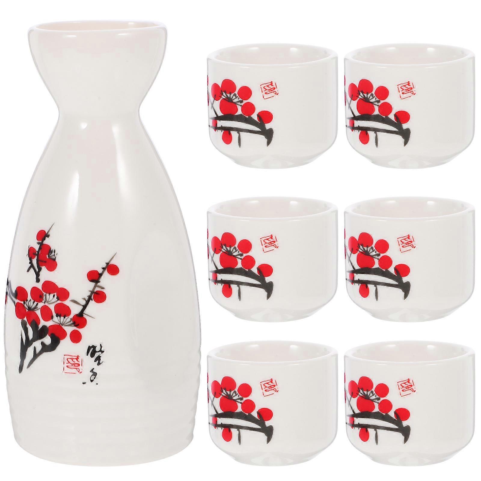 Sake Cups and Pot Ceramic Delicate Sake Pot for Serving 1Set