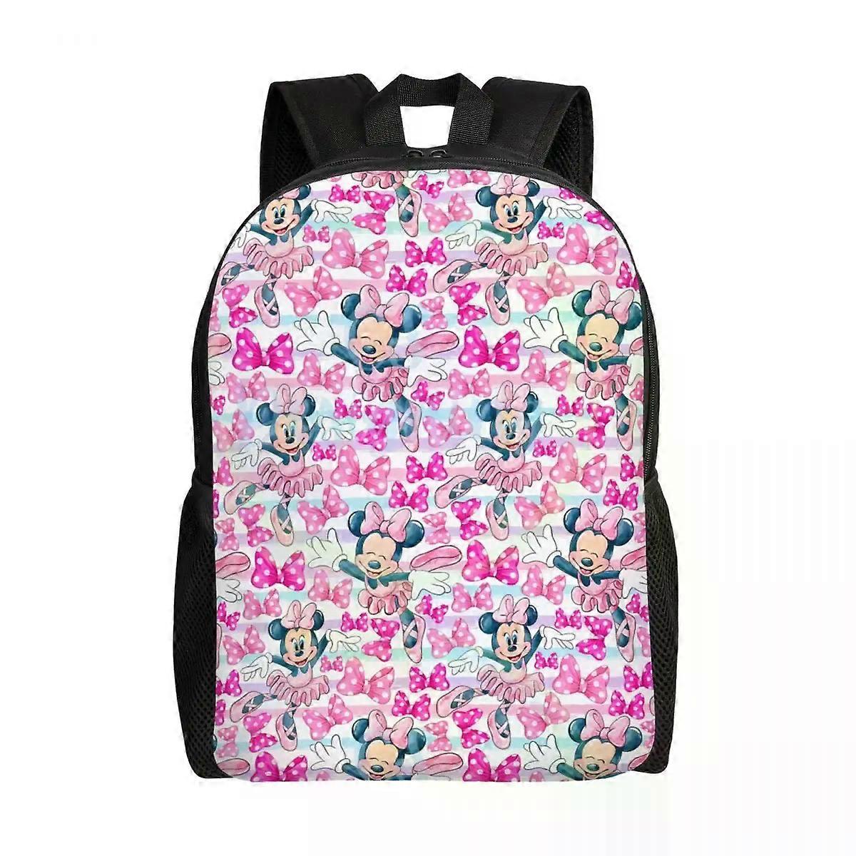 SJ3109 Minnie Mickey Mouse Backpack for Men Women Water Resistant College School Bag Print Bookbag