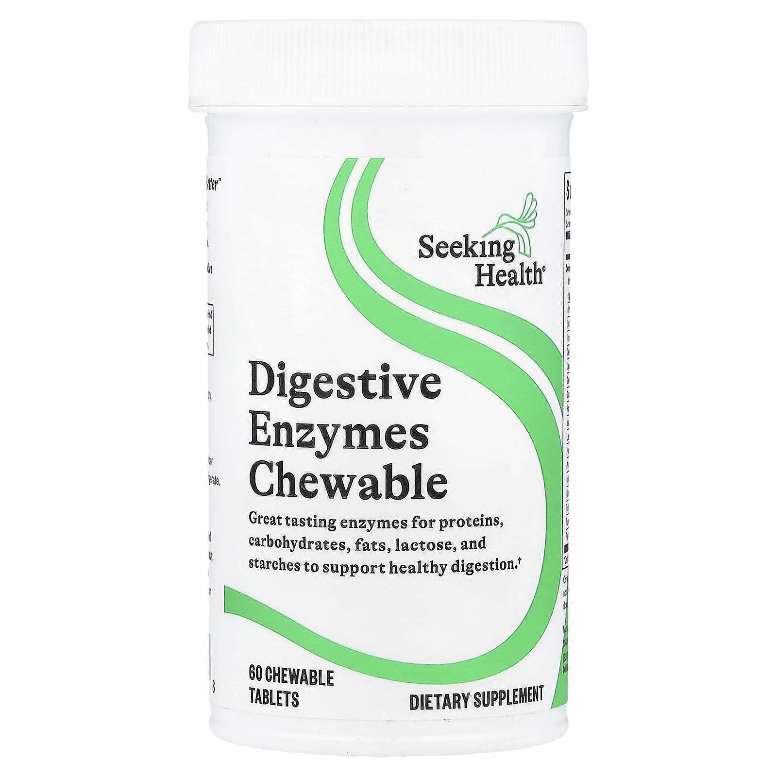 Buscando la salud, enzimas digestivas masticables, 60 comprimidos masticables