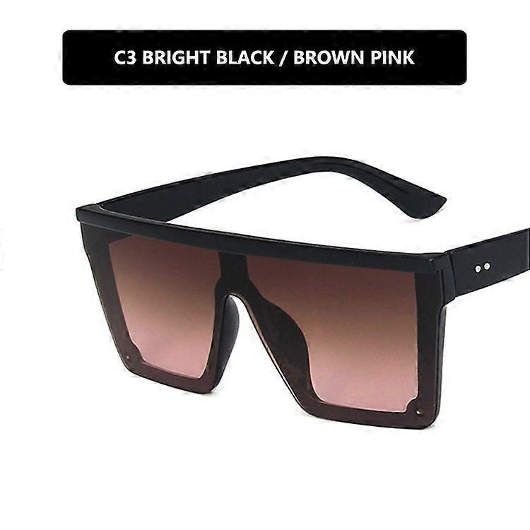 Wekity Bright black tea powderDámské pánské sluneční brýle Oversized Square Rimless Sunglasses UV400 Sluneční brýle trend big frame one-piece sluneční brýle new me