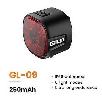 Giyo Bicycle Intelligent Brake Tail Light Waterproof 6 Light Modes High Brightness Bike Rear Lamp For Seat Post/saddle/ Bag