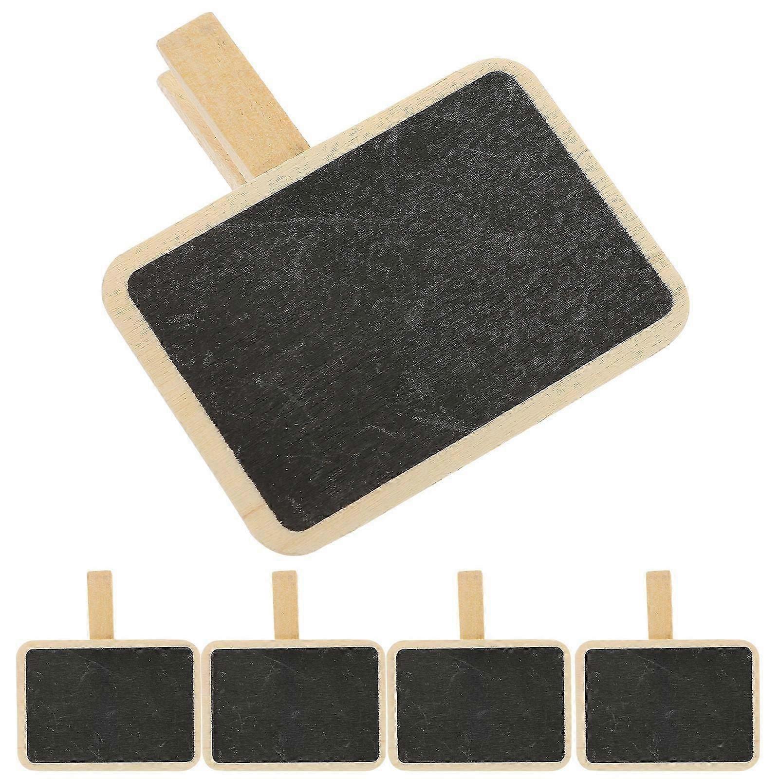 10Pcs Black Wooden Mini Chalkboard Clips for Message Notes & Photo Display