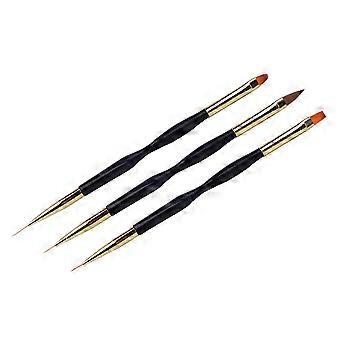 Black Nail Art Supplies for Nail Painting Using 3Pcs Pen Brushes