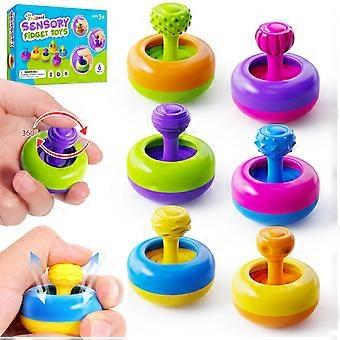 Sensoriska fidgetleksaker för barn vuxna - 6-pack 3D-tryckta texturerade leksaker elever klassrum lugnande autism stress speciella behov autistiska barn lugna dow