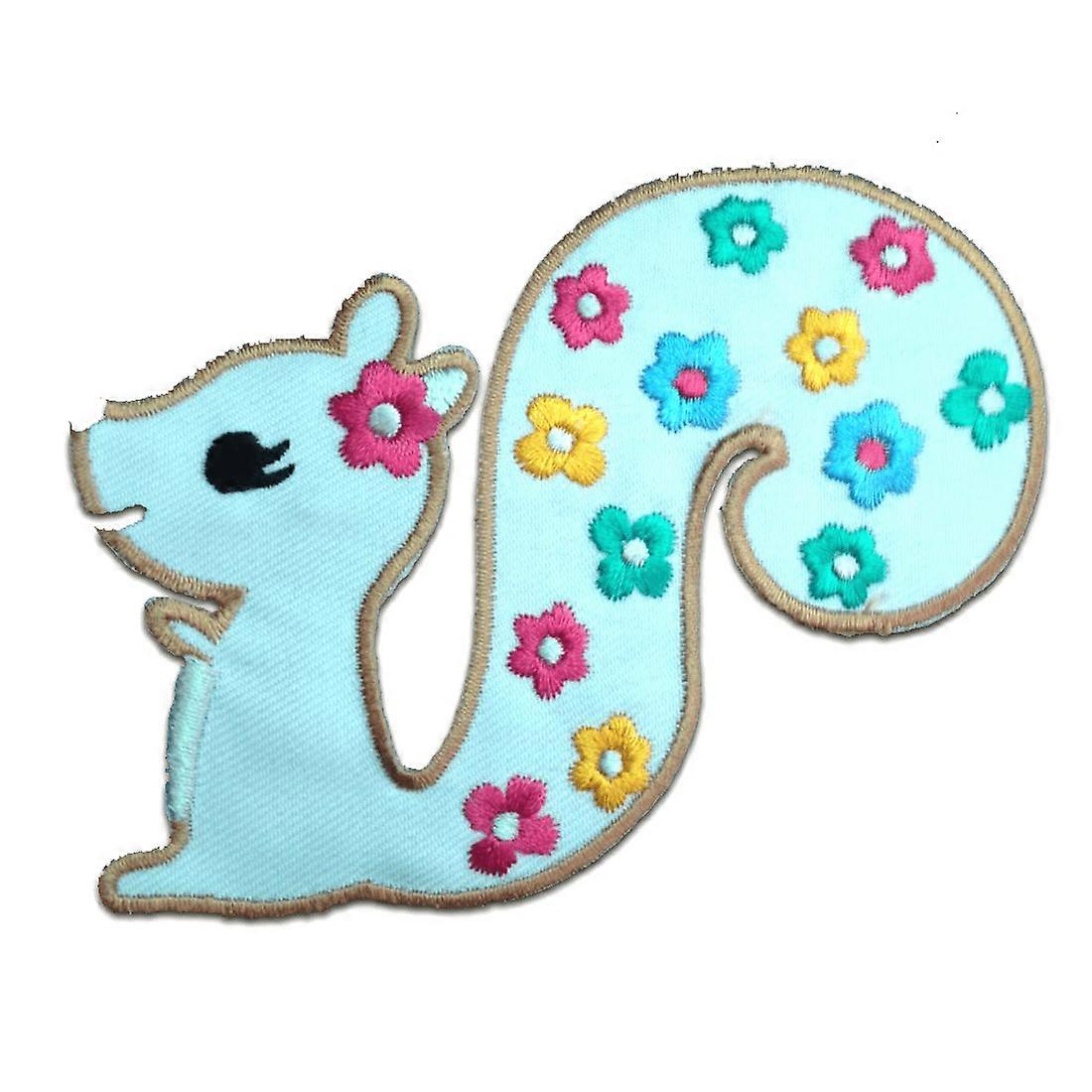 Patch / Iron-on patch - Squirrel Animal - white - 11.1 x 8.1 cm - patch patch