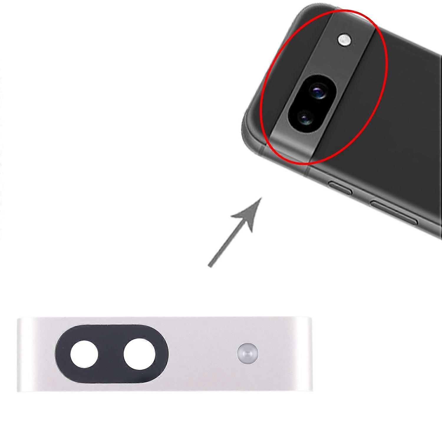For Google Pixel 8a Camera Lens Cover Silver Replacement Part Repair