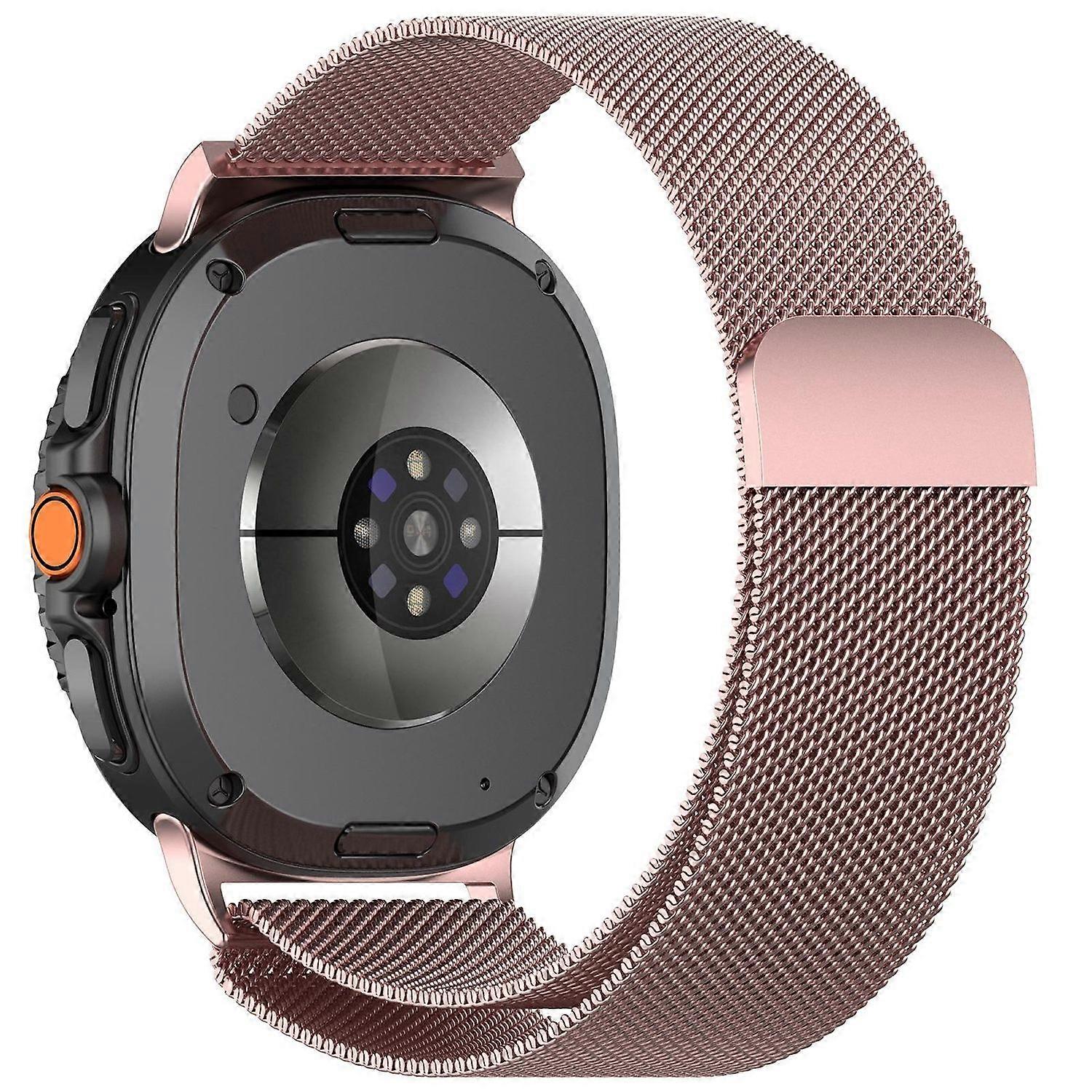 For Samsung Galaxy Watch 8 / 8 Classic Milan Metal Steel Mesh Strap with Magnetic Clasp Pink