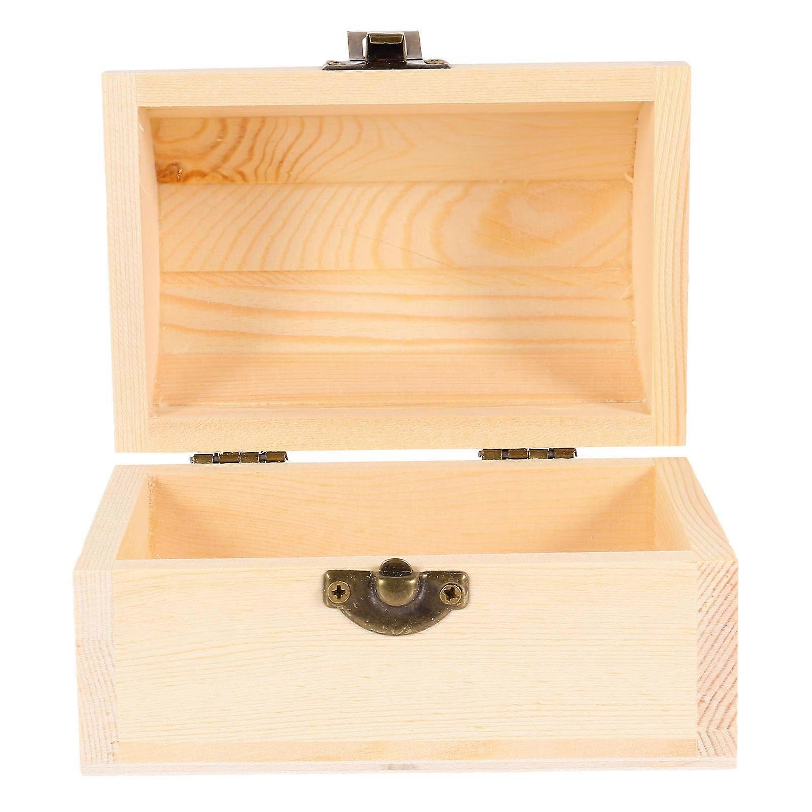 1Pc Solid Wooden Arc Design Storage Boxes Gift Boxes Treasure Boxes (Medium)