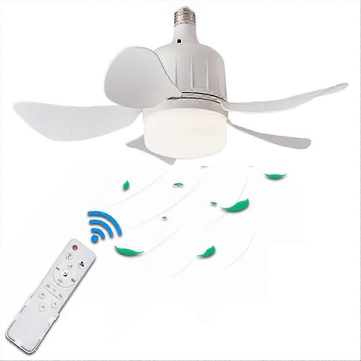 LED Ceiling Fan Light E27 Remote Control Dimming 85-265V