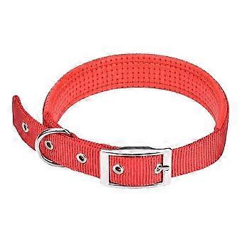 2024 Ping Adjustable Foam Pet Collar Strong Nylon Padded Easy Buckle Red 42-51cm