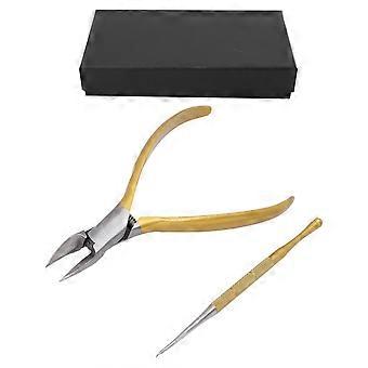 Cuticle Trimmer Nipper Toe Nail Clipper Pedicure Remover Tools for Ingrown ToenailGold