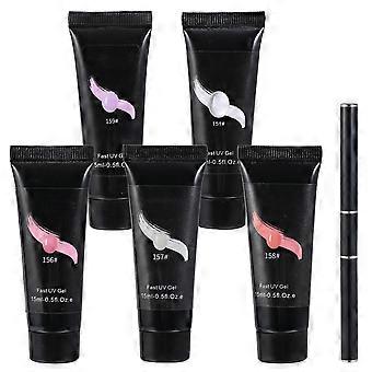 Assorted Color Resin Gel Nail Extension Gel for Nail Use 5Pcs Manicure Kit