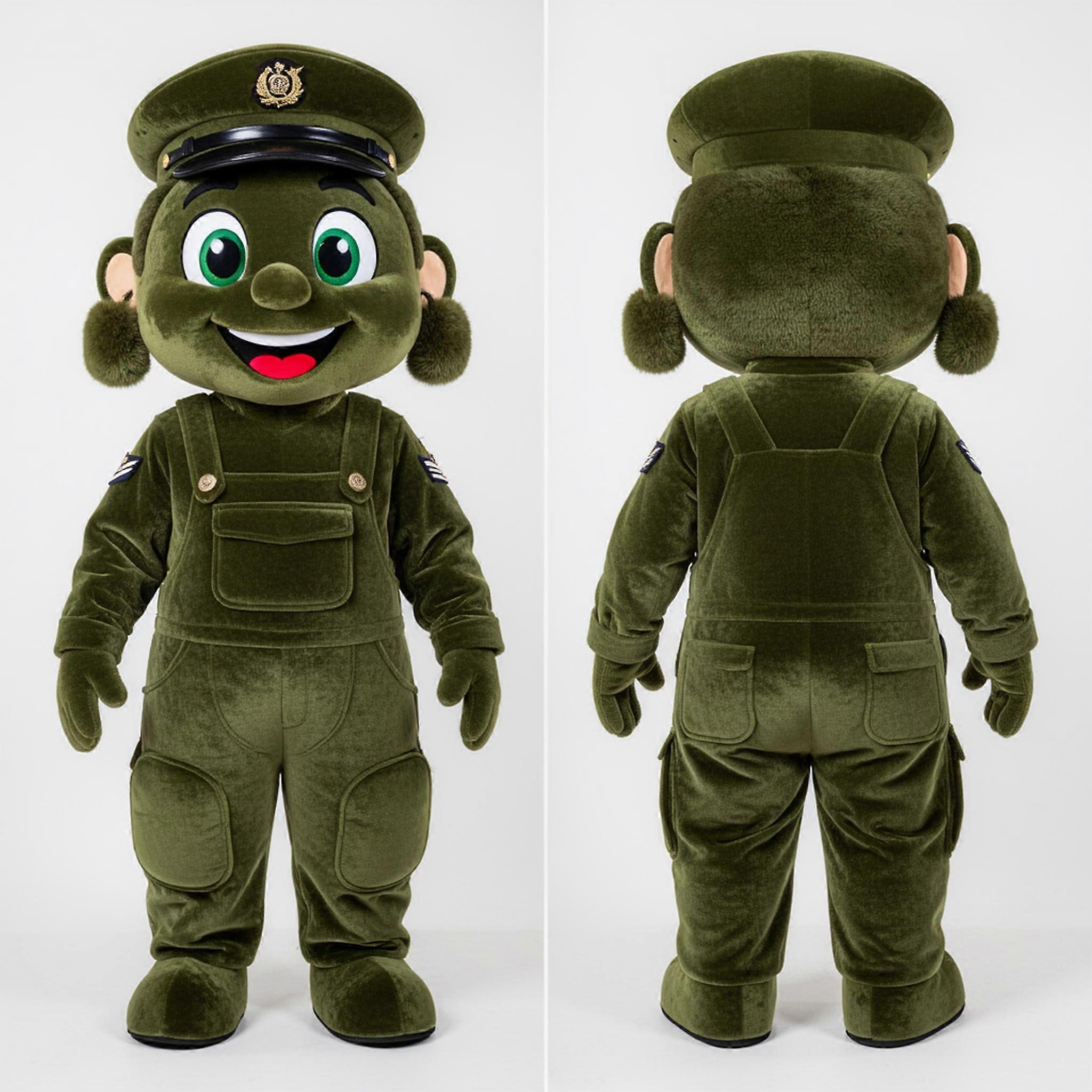 MASTICOT Olive Green Broad Shouldered Navy Soldier Mascot