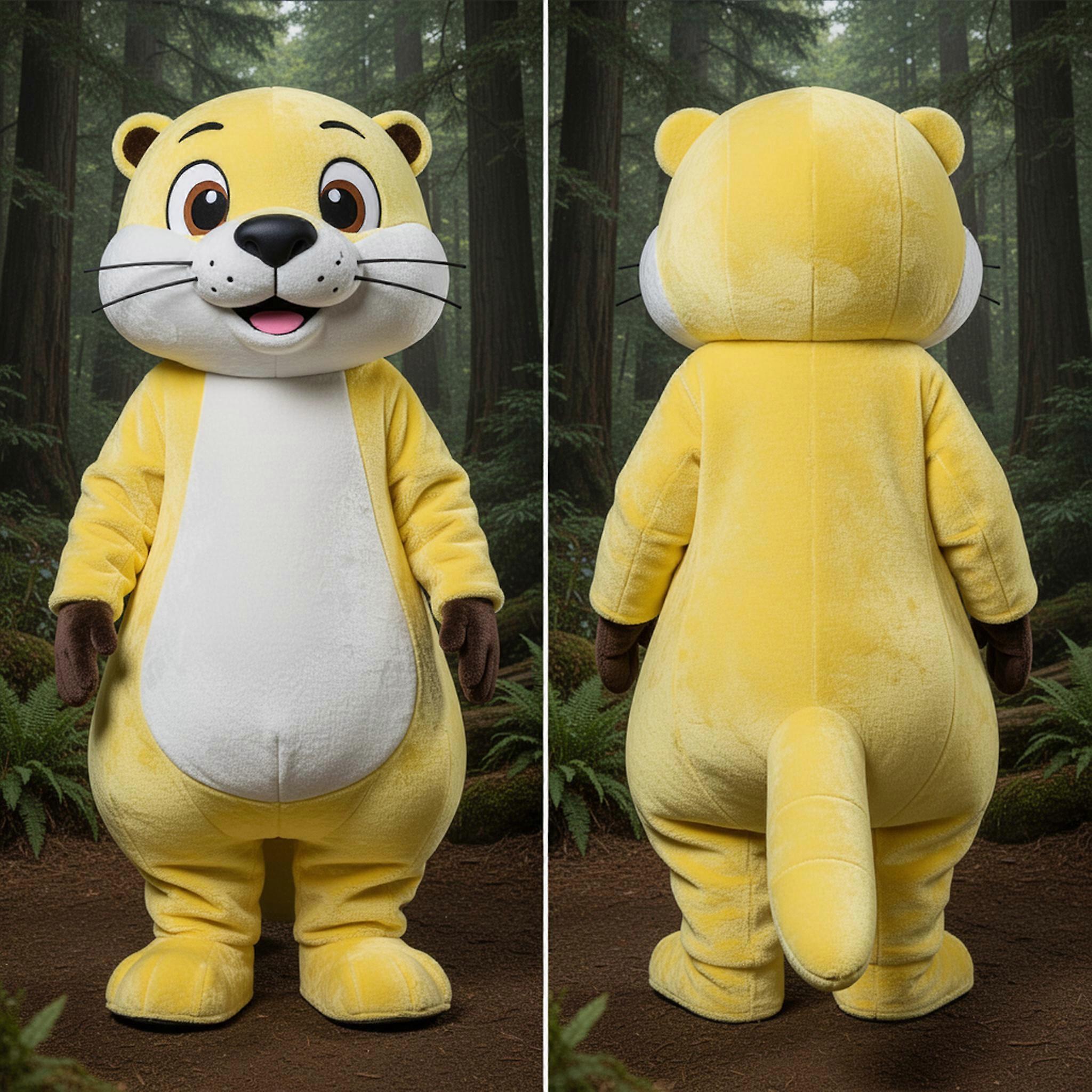 MASTICOT Lemon Yellow Playful Otter Mascot