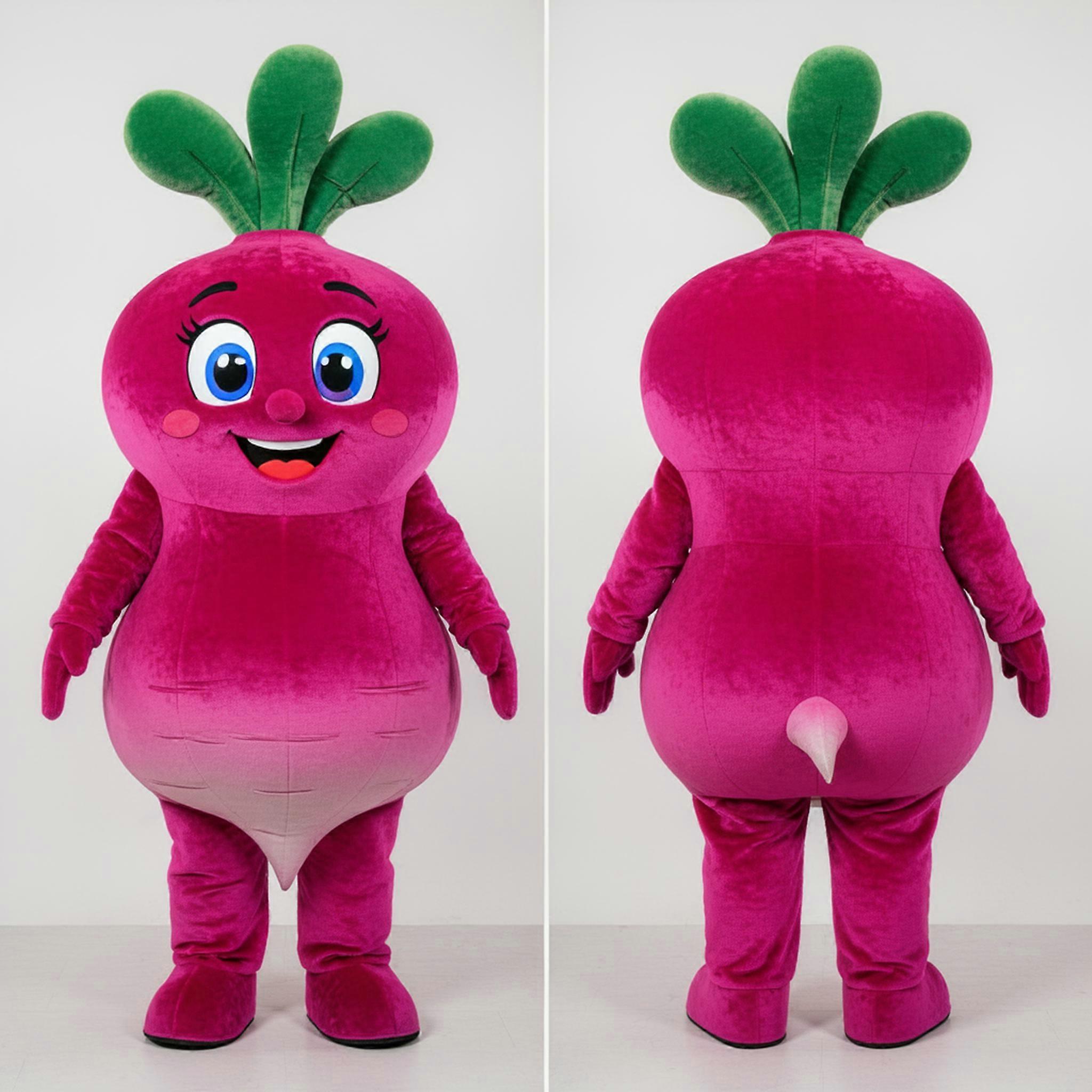 MASTICOT Magenta Rounded Radish Mascot