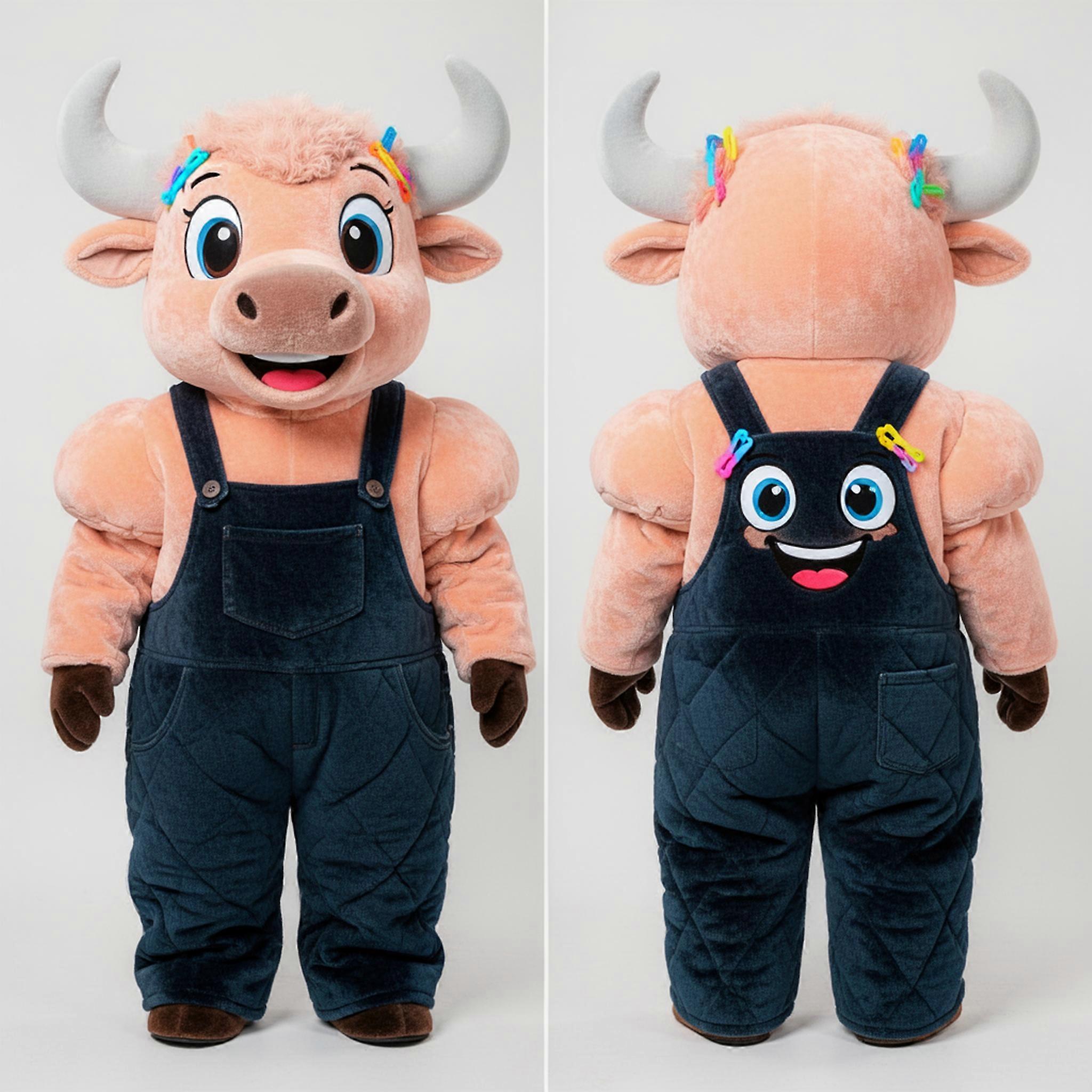 MASTICOT Peach Hued Bursting Bison Mascot