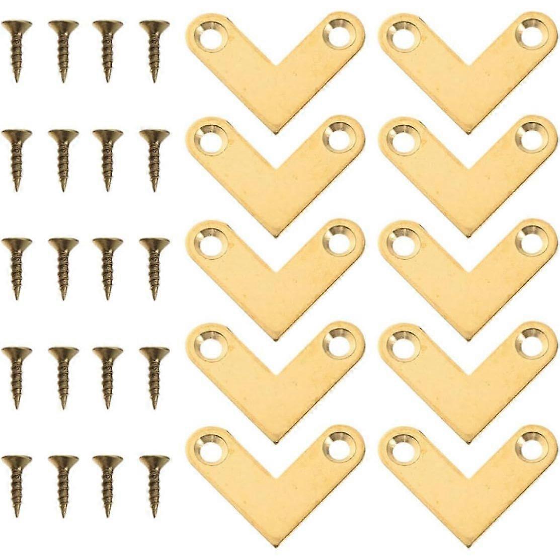 10pcs Right Angle Corner Brackets for Picture Frame Repair Copper