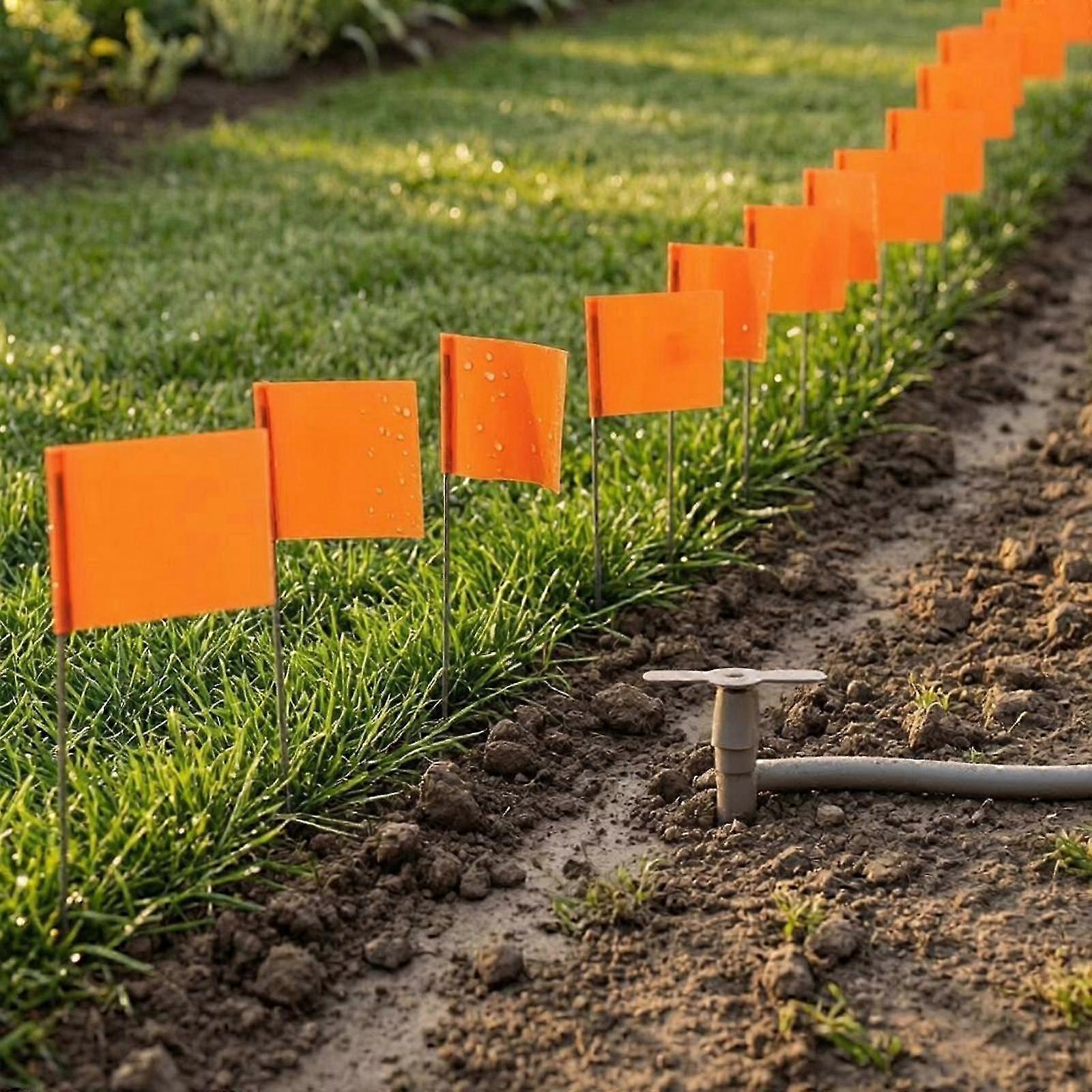50-Pack Orange Rectangular Flag Stake