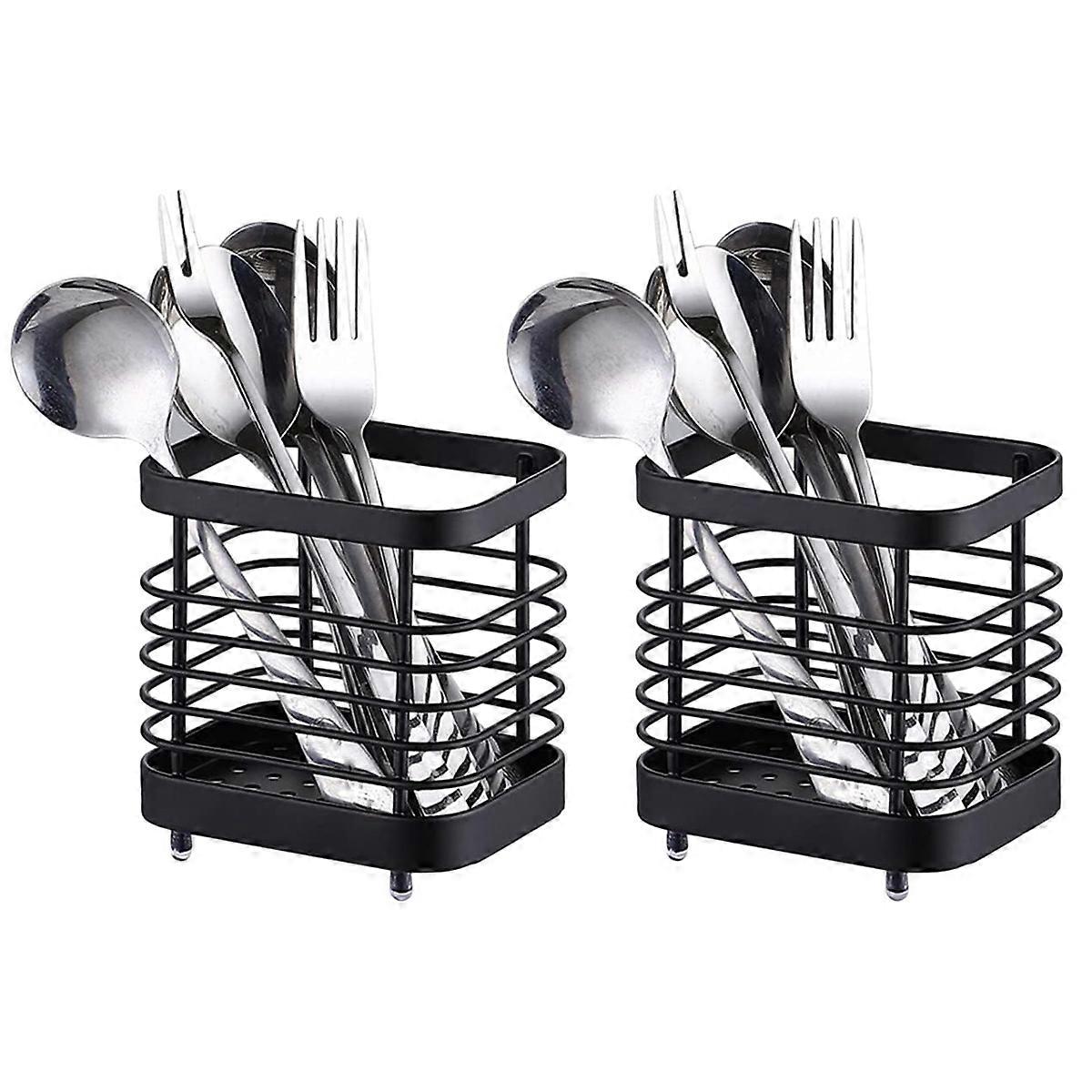 Rust-Resistant Multifunctional Countertop Silverware Caddy