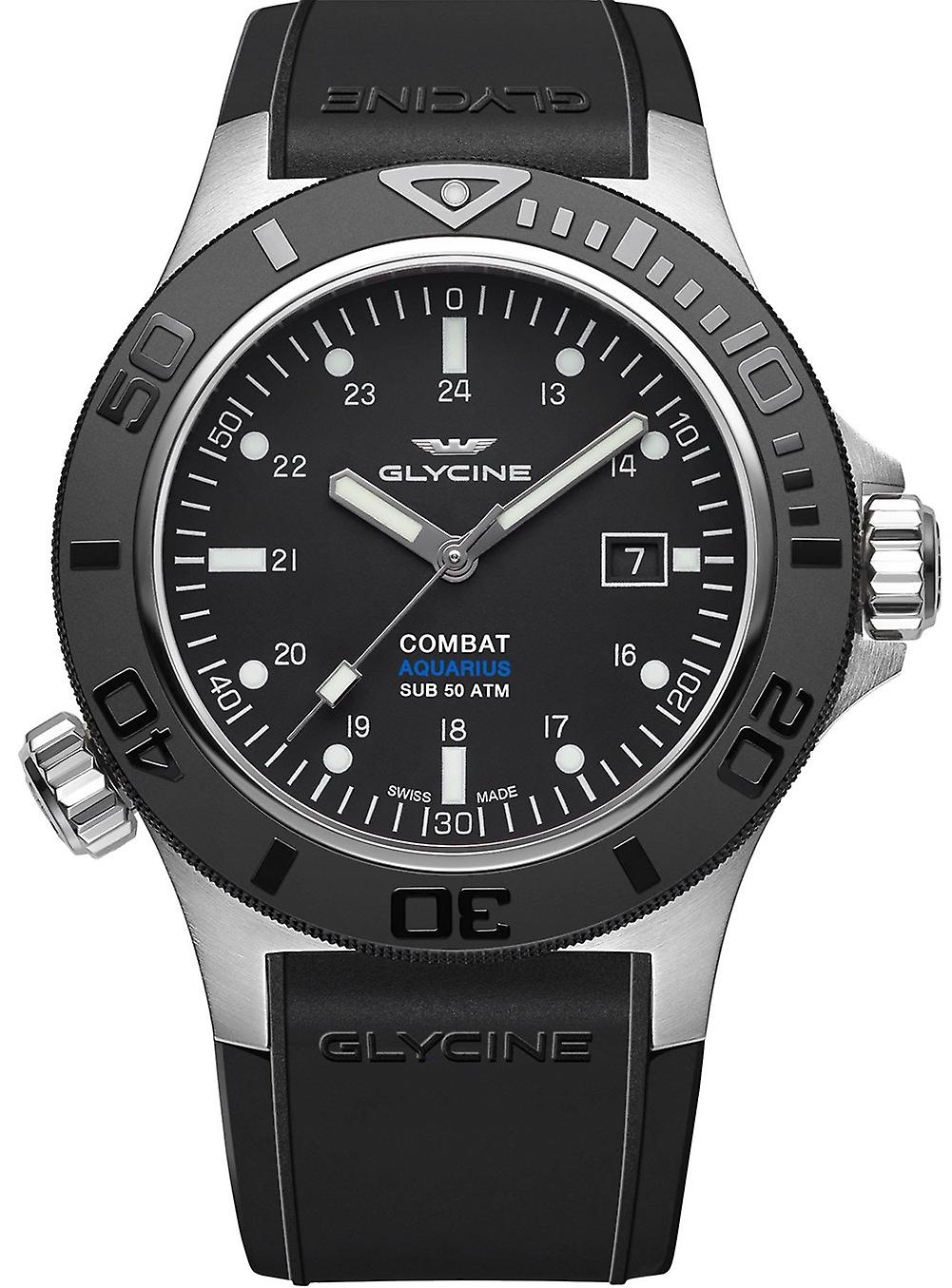 Glycine combat aquarius Automatic Analog Man Watch avec Bracelet