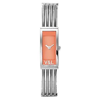V & l tempo a quartz analog woman watch with stainless steel bracelet VL004203