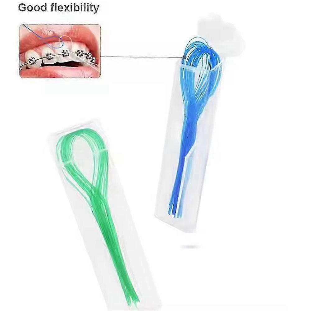 35Pcs Dental Floss Threaders Simple Loop  Case For Braces Implants-