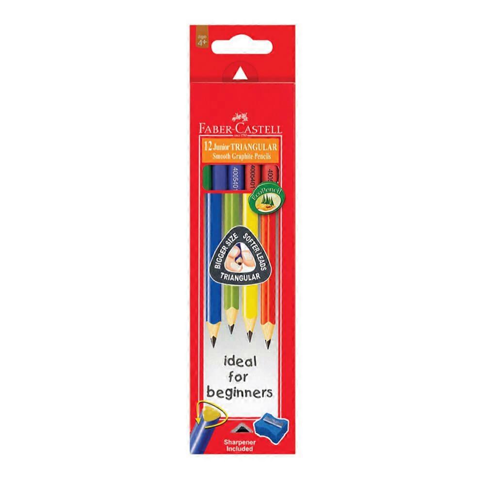 Faber Castell 2B 防断三角儿童握柄铅笔 12支装