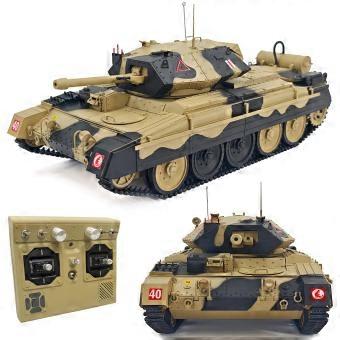 RC Tank 1/16 Scale Crusader with 360° Turret Rotation, Realistic Smoke, LED Lights, NonShooting Design