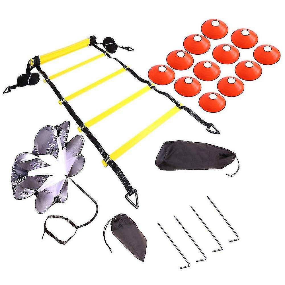 Adjustable Footwork Soccer Football Fitness Speed Rungs Agility Ladder Training Equipment Kit With Resistance