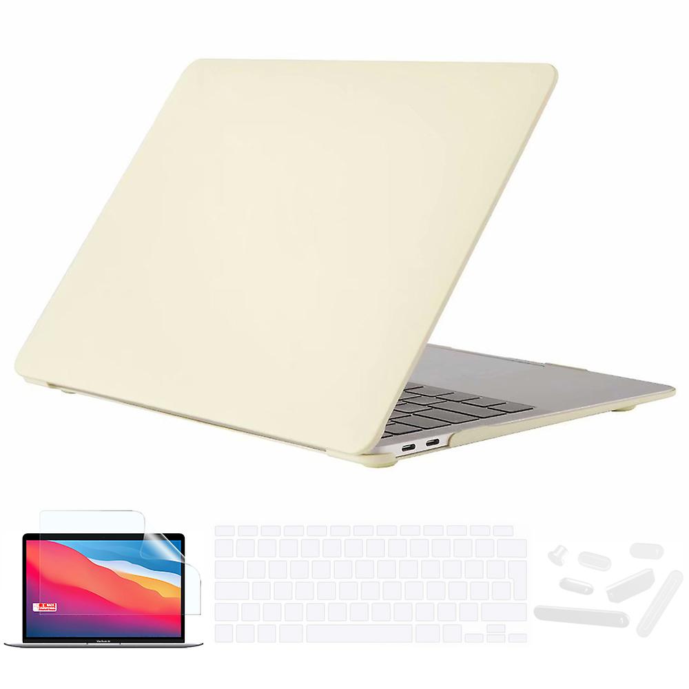 Cream Yellow Case Keyboard Cover Screen Protector For Laptop Macbook Air 13 Inch M1 A2337 A2179