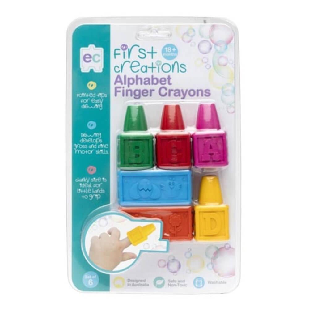 Educational Colours First Creation Easi Grip Alphabet Finger Crayons Pack of 6