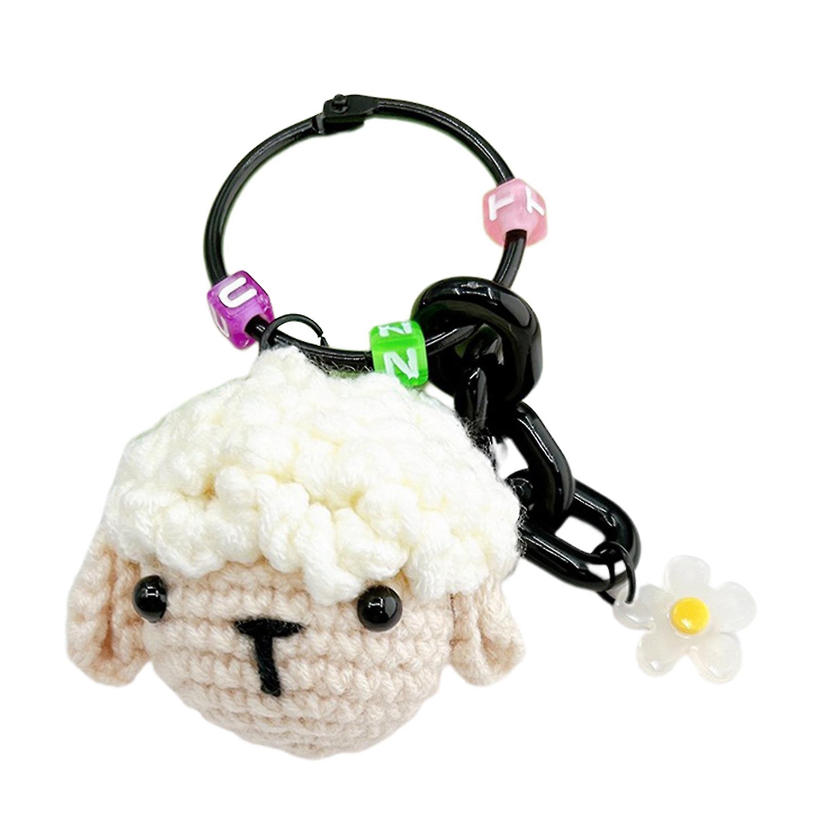 Hand Knitted Wool Lamb Keychain Pendant Cute Lamb Pendant Chain With Bell Personalized Backpack Pendant Portable Lightweight