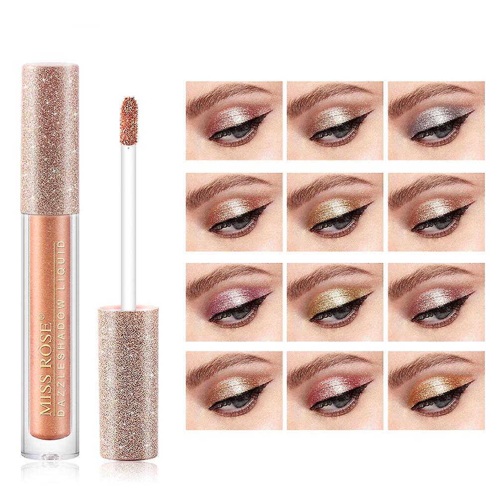European And American Style Jincong Lazy Pearlescent Monochrome Liquid Eye Shadow Makeup Flashing Sequins 12 Colors Liquid Eye Shadow