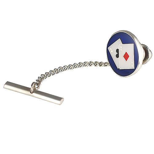 Silver 14x12mm Poker Tie Tack