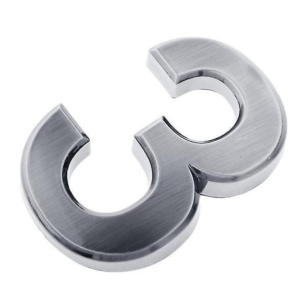 2xSilver Plastic Self-Adhesive Door Number Sign Sticky Numeric Digit Number 3