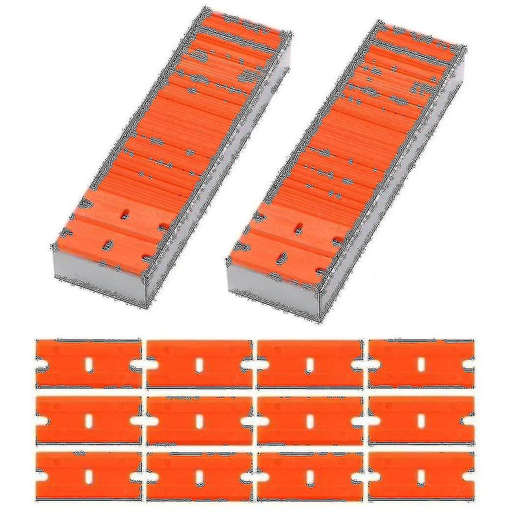 200pcs Plastic Razor Blades Double Edge Razor Blades For Remove Decals Stickers Adhesive Label And