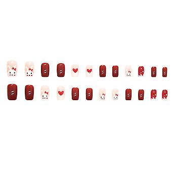 Cute Rabbit Medium Fake Nails Environment-friendly Acrylic Nails For Diy Nail Experience At Home