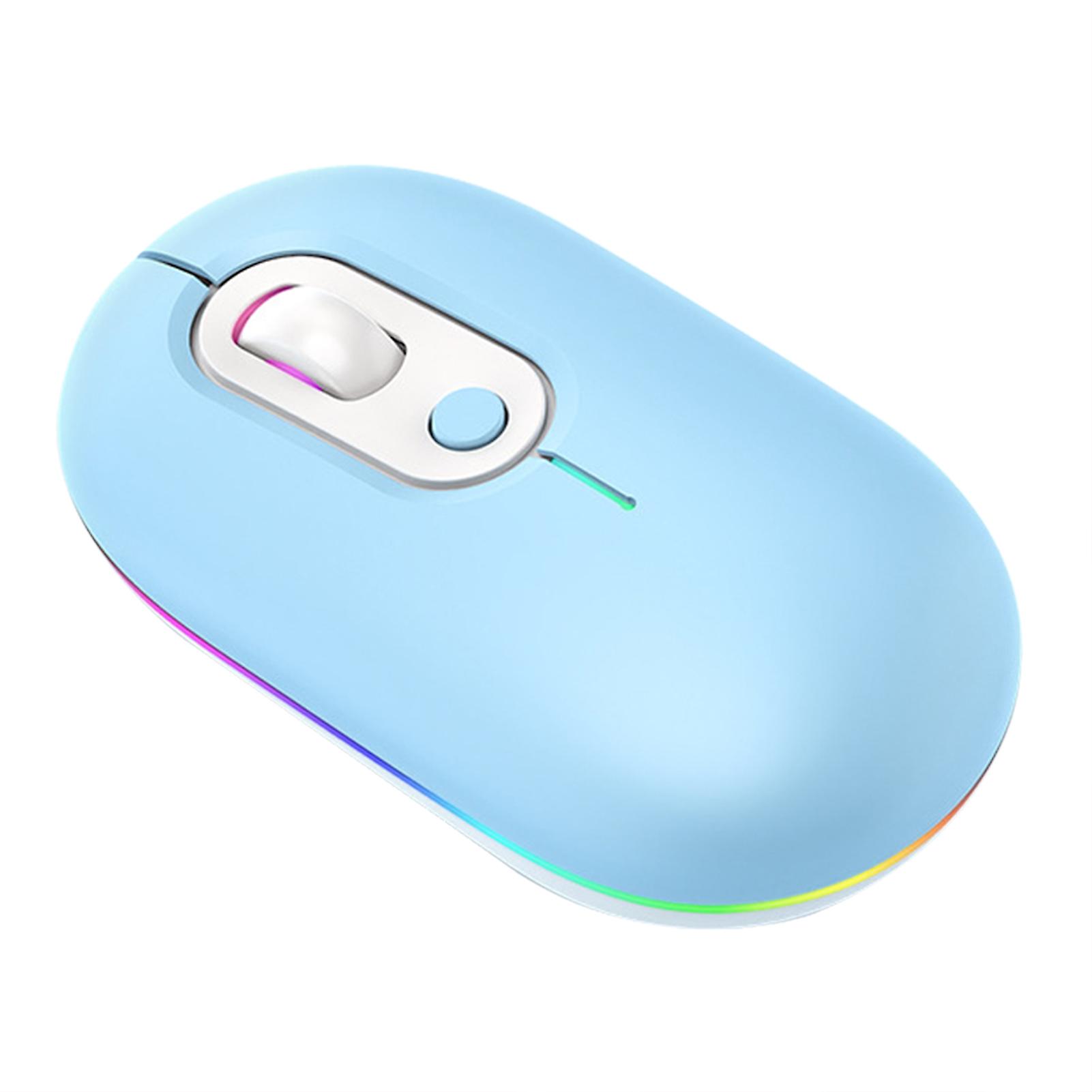 Dual Mode Wireless Mouse with Color Light Long Distance Quiet Mouse for PC Computer Laptops