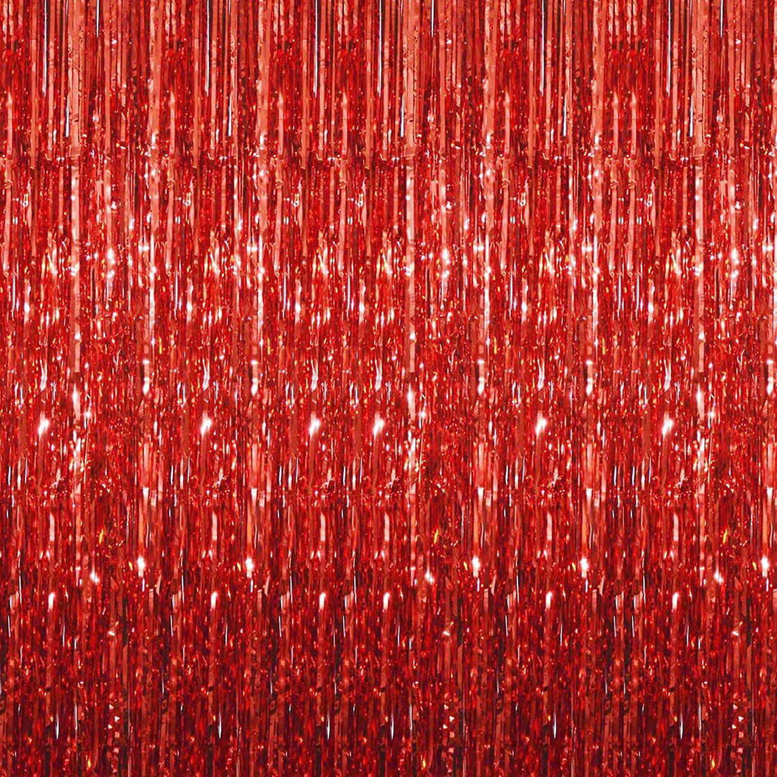 2pcs Glitter Party Background Fringe Curtains Brilliant With Double Sided Tape Curtains For Bachelorette Holiday Celebration