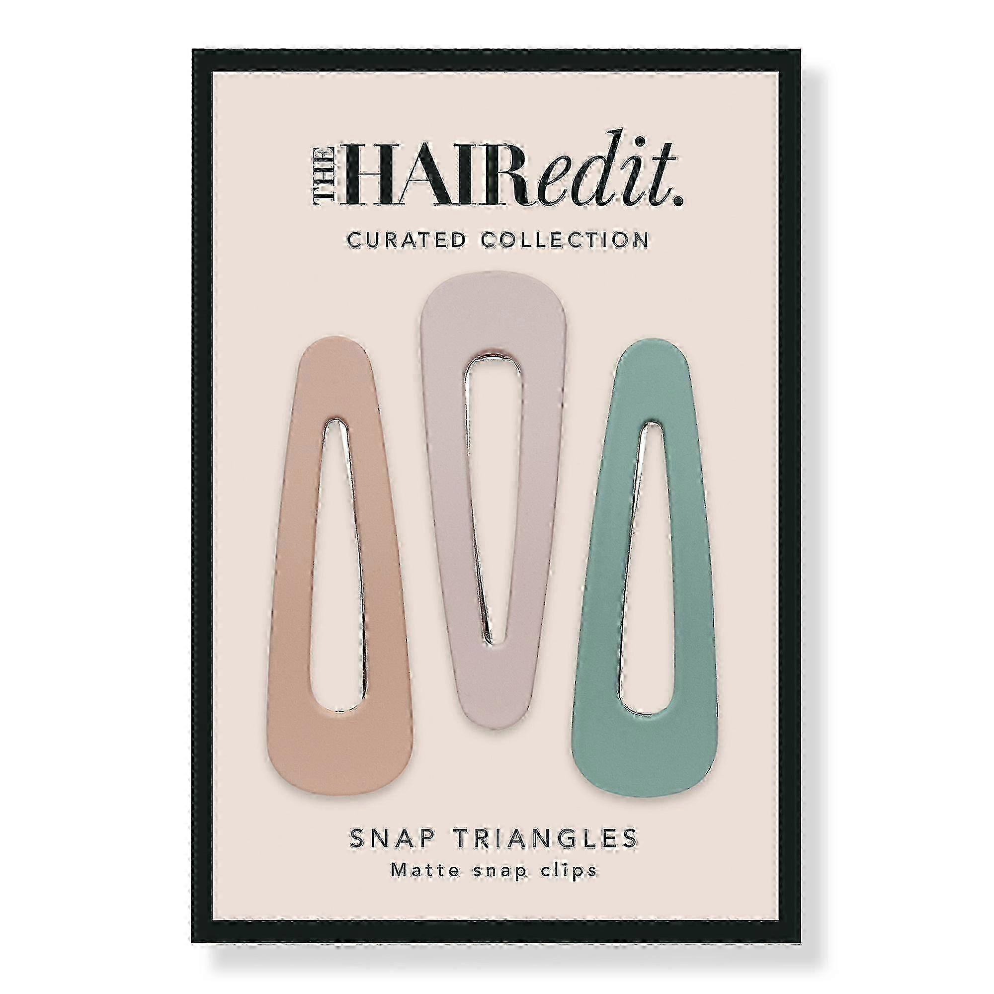 The Hair Edit Snap Triangles Matte Pastel Clips, 3 Ea