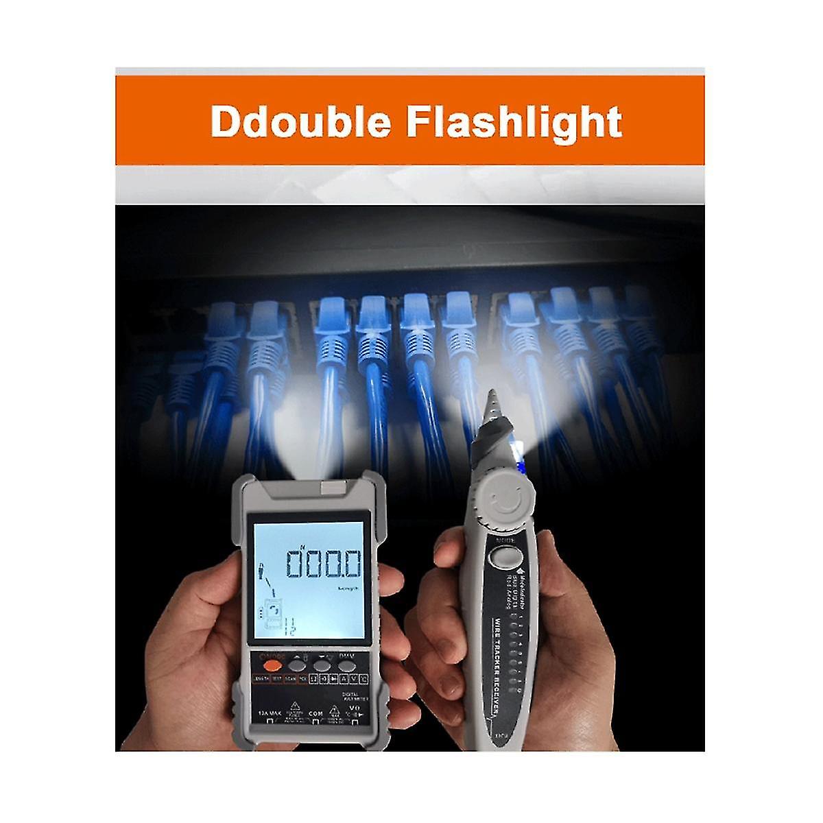 Et618 2 In 1 Network Cable Tester Analogs Digital Search Cable Pairing Handheld Lcd Wiremap Tracker Poe Tester