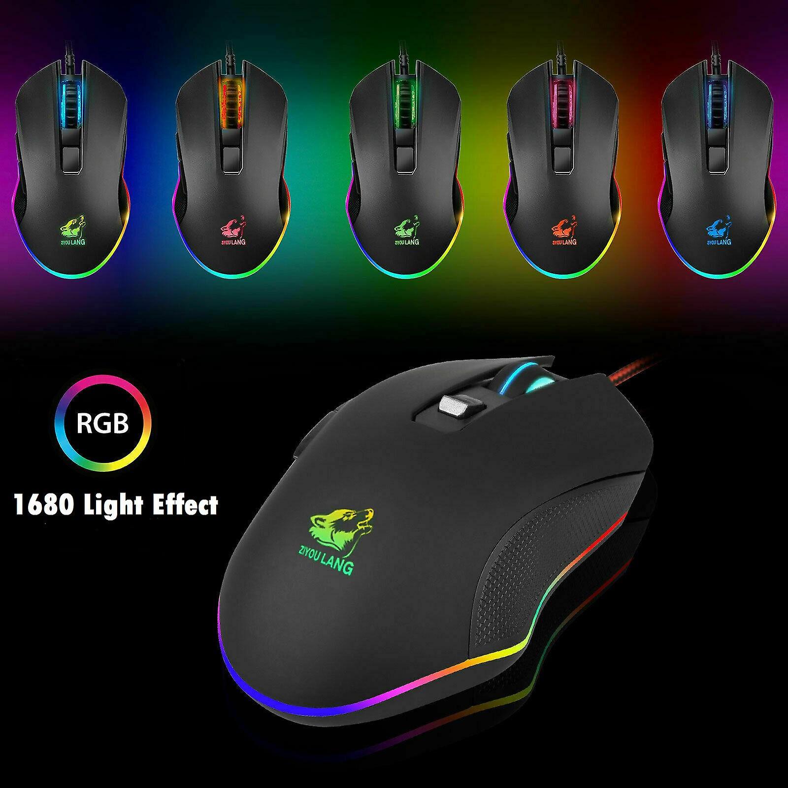 8 Button Wired LED Optical Gaming Mouse 3200 DPI Mice for Computer Laptop PC