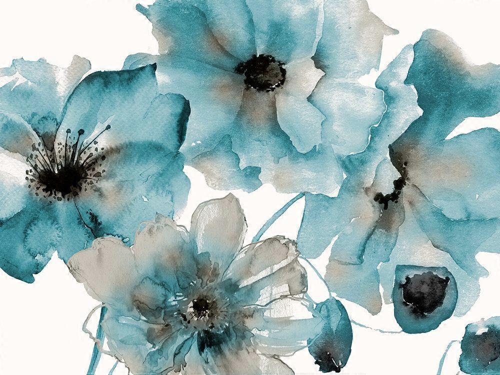 Teal Kissed Hues Poster