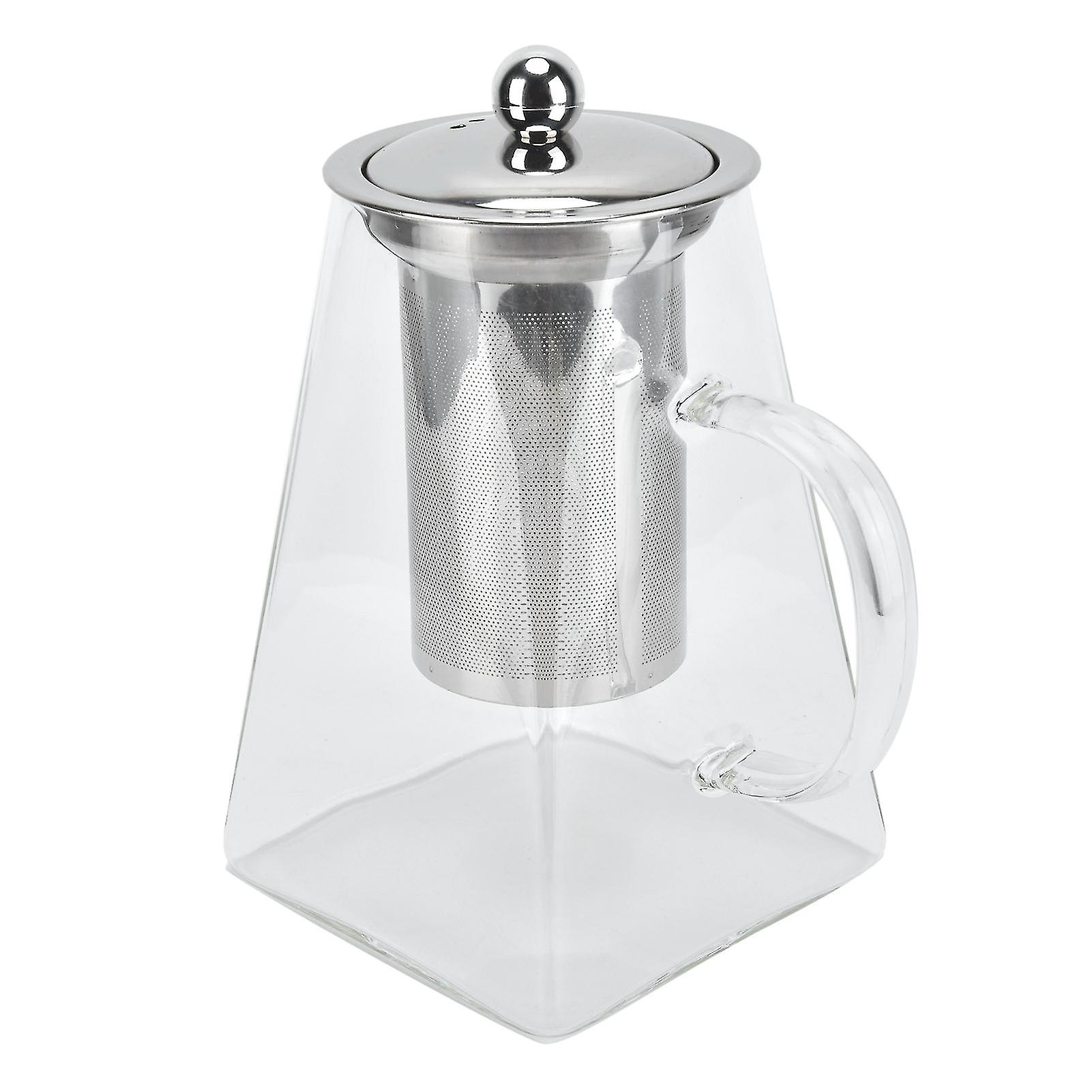 Transparent Glass Teapot 950ml with Removable Stainless Steel Filter